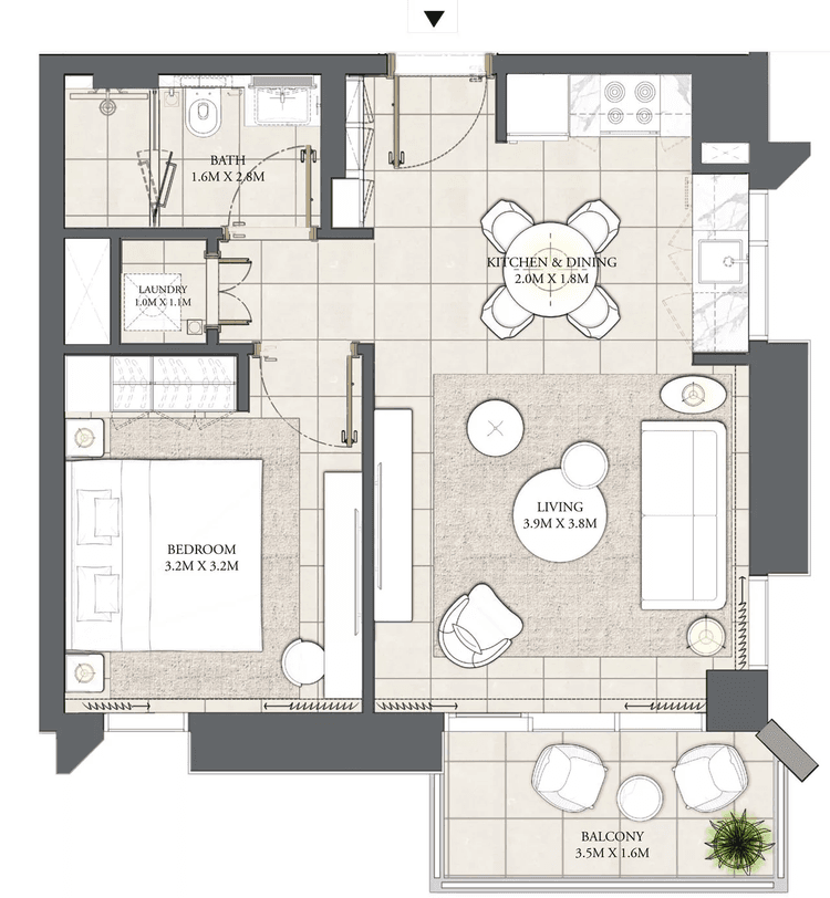 1 Bedroom Bedroom Floor Plan